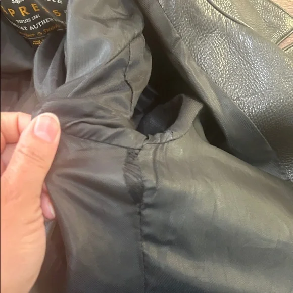 Express Black Leather Double-Breasted Jacket - Picture 11 of 16